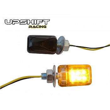 Vilkkupari LED, E-Hyväksytty Musta/Kirkas Drop - Upshift Racing